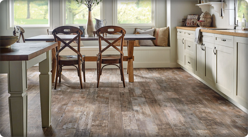 some sheet vinyl in a bedroom