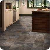 some vinyl in a kitchen