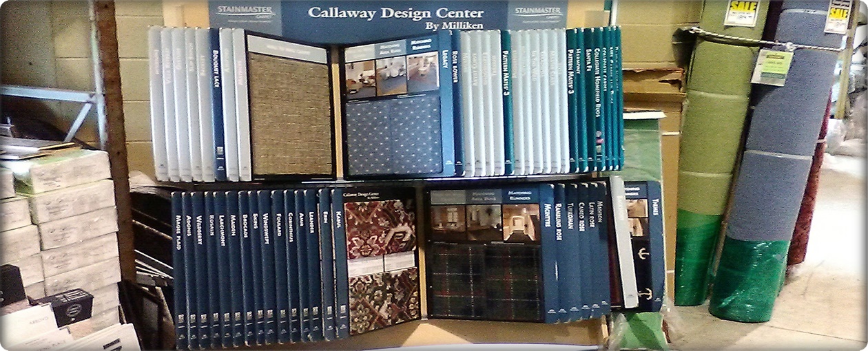 Carpet warehouse Sample display of Mohawk carpet