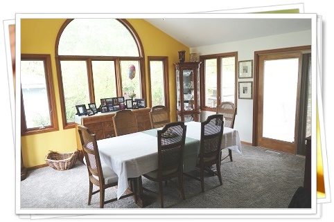 A picture of a dining room carpetted by Carpet Warehouse Outlet